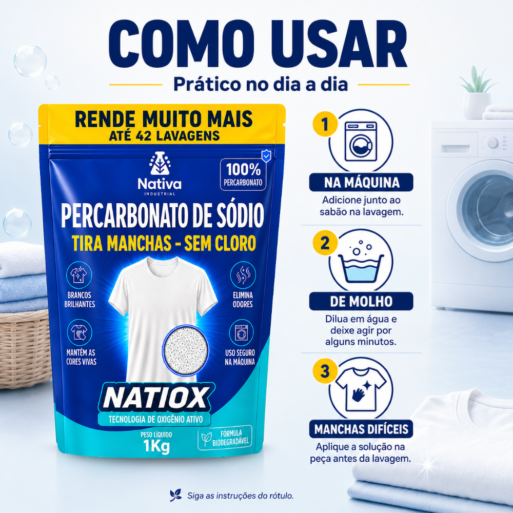 Percarbonato de Sódio - 500g CX de 40 unidades - Imagem 2